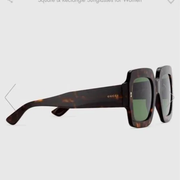 100% authentic Gucci tortoiseshell sunglasses square frame with eye case Square frame sunglasses in dark brown tortoiseshell | GUCCI® US main image 3